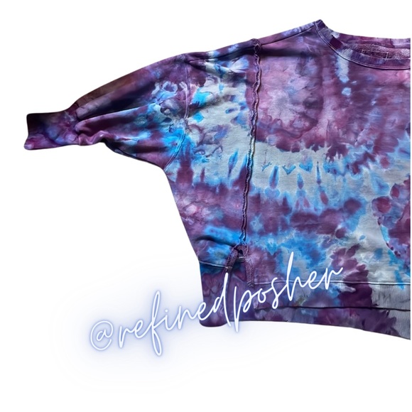 Free People We the Free Camden Sweater size Medium NEW White Tie Dye (CUSTOM) - Picture 4 of 5